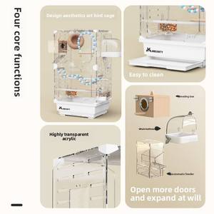 Gaiola de Luxo para Periquitos com Padrão Sólido, Transparente, em Acrílico Anti-respingo, de Plástico - Product Image 4
