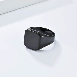 Men's Geometric Tungsten Steel <b>Ring</b> Gold Black Silver Square Signet Fashion Jewelry Gift - Product Image 4