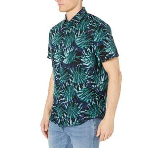 Vendita calda camicia hawaiana Logo personalizzato morbido modello di Aloe 100% cotone a manica corta camicie estive per gli uomini - Product Image 2