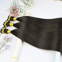 Extensions de cheveux indiens vierges Remy naturels noirs bruts en vrac teints soyeux vague droite Double cheveux étirés en vrac