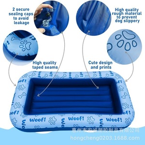 Inflatable PVC Pet Water Float 57x33in Blue Dog Pool For Big Medium Small Dogs Up To 220 Lbs - Product Image 3