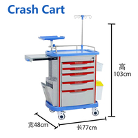 Chariot médical d'hôpital multi-tiroirs à compartiments divisés, chariot à médicaments mobile pour les soignants des salles d'hôpital