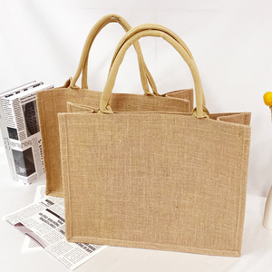 Accepter le logo <span class=keywords><strong>de</strong></span> marque <span class=keywords><strong>personnalisé</strong></span> Fourre-tout en jute naturel Sacs à bandoulière Sacs <span class=keywords><strong>de</strong></span> <span class=keywords><strong>bibliothèque</strong></span> pour étudiants - Product Image 2
