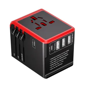 3USB+1C 3600MA Universal Travel Adapter Adaptor with 3USB+1C 3600MA Durable and Convenient for On-the-go Charging