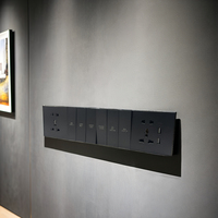 220V/250V Max. Interrupteur mural mécanique simple à double pôle pour la maison en aluminium pour PC en verre Écran tactile Prise murale UE