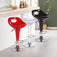 Tabouret de bar pivotant à 360 degrés, réglable en hauteur, en plastique ABS noir moderne, pour usage commercial intérieur/extérieur, vente en gros