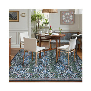 Tapis de salon haut de gamme rectangulaire à motifs de plantes et de fleurs, résistant aux taches, style transitionnel, pour salon - Product Image 5