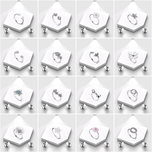 <span class=keywords><strong>Bague</strong></span> en argent 925 <span class=keywords><strong>de</strong></span> haute qualité, motif marguerite, magnolia, nœud, cœur ajouré, <span class=keywords><strong>flocon</strong></span> <span class=keywords><strong>de</strong></span> <span class=keywords><strong>neige</strong></span>, pétale, bijoux tendance, vente en gros - Product Image 3