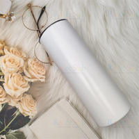 Entrepôt USA 20 oz 20 oz droit en acier inoxydable vert bleu lueur dans le noir tasse Skinny vierge Sublimation gobelet avec paille