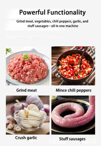 Hachoir à viande de qualité commerciale pour boucherie, hachoir à viande électrique avec 2 plaques de coupe et remplisseur de saucisses - Product Image 5