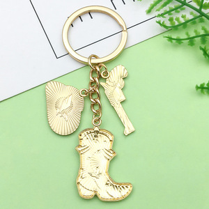 Moda Western <span class=keywords><strong>Cowboy</strong></span> portachiavi in lega stivali pistola e cappello portachiavi per chiavi auto zaini portafogli uomo donna regalo - Product Image 5