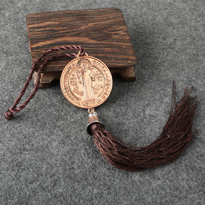 KOMI चांदी सेंट बेनेडिक्ट के साथ दौर सिक्का पदक लटकन किनारे कार पर्दे लटकन पुरुषों में महिलाओं के लिए 3 रंग - Product Image 4