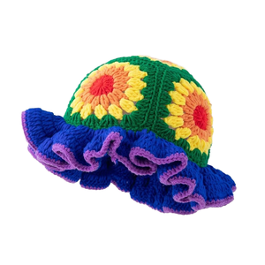 Gorro de Pescador Tejido a Mano, Color Verde, Unisex para Adultos, Gorro de Invierno Informal - Product Image 1