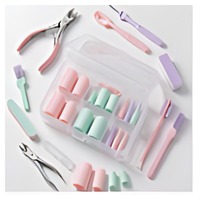 Ensemble de soins des ongles, embout en silicone de qualité alimentaire, pousse-cuticules + lime à ongles, emballé dans une boîte de rangement, petit coffret cadeau