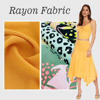 Tissu en Rayonne 100% de Qualité Professionnelle pour l'Industrie Textile, Tissu Challis Imprimé Viscose Tela Viscose Estampada pour Robes, Design Tendance