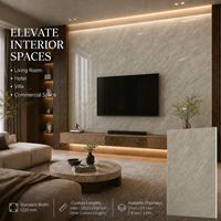 Plaque PVC MORLENX aspect pierre beige, revêtement UV, anti-rayures, étanche pour la rénovation d'appartements et de bureaux