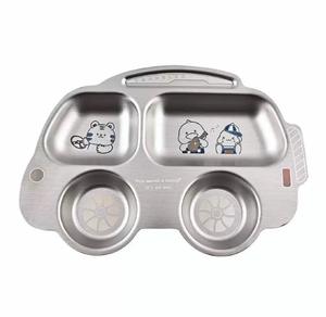 304ステンレス鋼ランチプレート環境にやさしいコンパートメントトレイ子供用学校食器 - Product Image 1