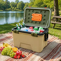 Glacière pour camping en plein air, pique-nique, pêche, mousse PU thermique, rétention de glace 48H, poignée télescopique, LLDPE de qualité alimentaire