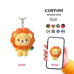 Özel dolması peluş iş hediye özel peluş aslan anahtarlık toptan Mini sevimli oyuncak küçük hayvanlar peluş anahtarlık dekorasyon - Product Image 1