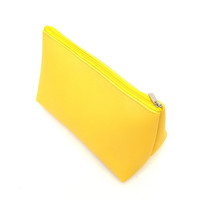 Pochette de rangement minimaliste triangulaire en cuir PU PVC imperméable grande capacité pour cosmétiques, trousse de maquillage portable de voyage avec fermeture éclair