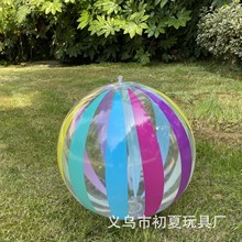 Pelota Inflable de PVC con Diseño de Puntos y Rayas Coloridas para Juegos Acuáticos en la Playa o Piscina, Disponible en Stock - Product Image 2