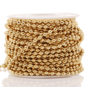 Cadena de cuentas de diamante de acero inoxidable chapada en oro para decoración de joyería y ropa. - Product Image 1