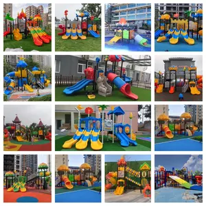 Sıcak satış açık oyun ekipmanları çocuklar için oyun alanı plastik slaytlar tema parkı