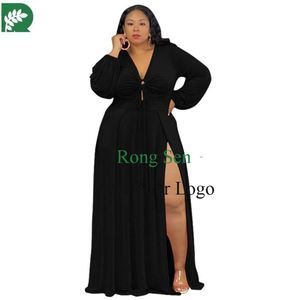 Size Neck Maxi <strong>Dress</strong> With <strong>Seductive</strong> Cut Out - Ruched Front &amp;amp; High Stretch - Curvy Womens Glamorous <strong>Evening</strong> Gown - Product Image 2