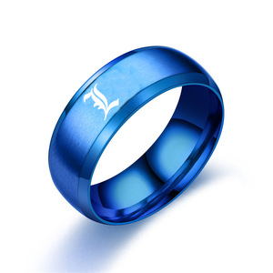 Anillo de Acero Inoxidable con el Logotipo de la Letra L de Death Note, Accesorios de Joyería de <span class=keywords><strong>Anime</strong></span> de Moda, Gran Venta - Product Image 2
