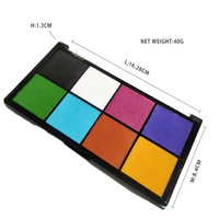 Palette de maquillage pour le corps et le visage, 8 couleurs arc-en-ciel professionnelles activées par l'eau, lavables, pour femme