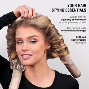 Kit de Bigoudis Sans Chaleur à Logo Personnalisé en Satin – Bandeau Ondulant Jumbo pour Boucles Sans Chaleur Nuit Sans Abîmer les Cheveux - Product Image 5