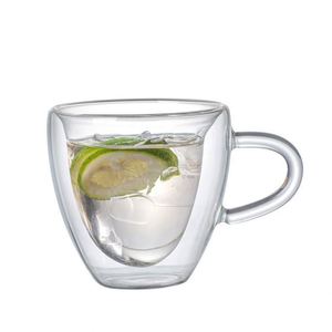 Clear Heat Resistant Borosilicate Glass Coffee Tumbler Heart Shaped Double Wall <b>Large</b> Capacity Reusable Portable Travel <b>Mug</b> - Product Image 6