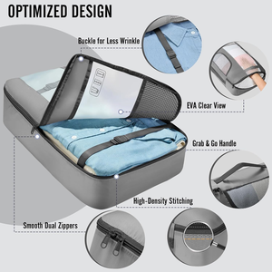 Juego <span class=keywords><strong>de</strong></span> 8 Cubos <span class=keywords><strong>de</strong></span> Embalaje Deportivos <span class=keywords><strong>de</strong></span> Poliéster con Asa y Cierre <span class=keywords><strong>de</strong></span> Cremallera, Ligeros y Plegables, 4 Tamaños para Equipaje <span class=keywords><strong>de</strong></span> Mano - Product Image 4