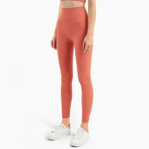 Celana Yoga Terbuka Multi-gaya Celana Ketat Tanpa Jejak Pinggang Tinggi Celana Legging Olahraga Potongan Pinggul Persik Saku Dalam