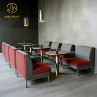 Halbrunde Gebogene Café- und Restaurant-Sitzgruppe Sofa-Möbel Tisch- und Stuhl-Set für Kaffeehäuser