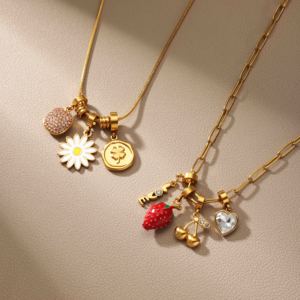 จี้สร้อยคอรูปดาว หัวใจ ใบโคลเวอร์สี่แฉก ดอกเดซี่ ประดับด้วยคริสตัลหลากสีสัน สแตนเลสสตีล สำหรับผู้หญิง - Product Image 4