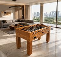 Table de baby-foot en bois massif de luxe, table de jeu de football artisanale, table de baby-foot en placage de bois personnalisé pour salle de jeux intérieure, maison et villa