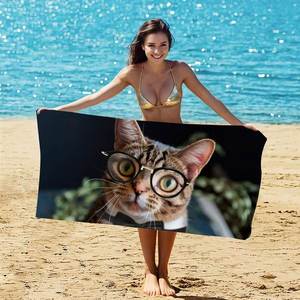 Vente flash - Serviettes de bain et de plage personnalisées en coton 100% avec impression numérique d'anime, grande taille, douces - Product Image 1