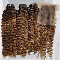Extensiones de Cabello Humano Virgen Remy Rizado Birmano Ombre DD SDD, Paquete de Cabello Humano de Vietnam