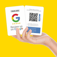 Tarjetas NFC con código QR programable para reseñas en Google, tarjeta de visita con chip NTAG213, resistente al agua