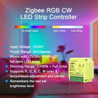 Bilihondim Zigbee Gateway RGB CW Contrôleur de gradation de bande de LED Taille compacte Facile à installer Équipé d'un couvercle de fil