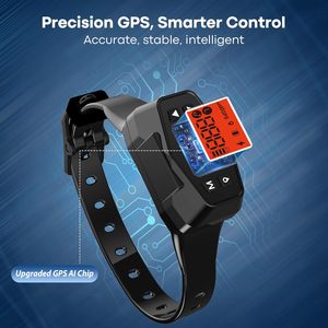 ปลอกคอสุนัขแบบไร้สาย Pethey GPS พร้อมรั้วอิเล็กทรอนิกส์ 6 ระดับการฝึก ระยะ 33-999 หลา สำหรับใช้งานกลางแจ้ง กันน้ำระดับ IPX7 สำหรับสุนัข - Product Image 3