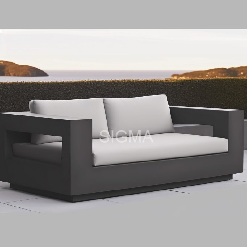 Sigma new design 2 Seat sofa Modern Style Outdoor Garden Aluminum Sofa Hotel Balcony Furniture Luxury Garden sofa set
