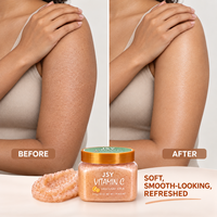 Shea Sugar Body Scrub 510g, 12 Varian dengan Kopi Vitamin C Asam Kojic Kunyit untuk Kulit Lebih Halus dan Bercahaya Private Label