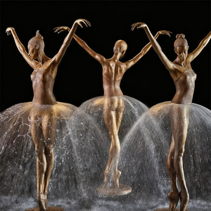 Statua <span class=keywords><strong>Fontana</strong></span> Moderna in Bronzo a Grandezza Naturale di Ballerina Danzante, Figurina 3D Fusa a Mano con Stampa Offset, Arte di Moda - Product Image 3