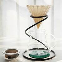 Kit de cafetière en verre borosilicate avec support métallique créatif en forme de serpent et filtre pour la préparation du café
