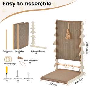 JQ Artistic Wave Shape <span class=keywords><strong>Cat</strong></span> Scratching Board Pad Post Kratzbaum para estética moderna de mascotas - Product Image 5