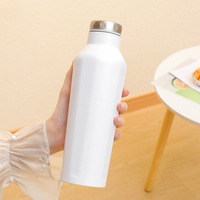 Botol Termos Segi Enam Baja Tahan Karat 500ml Portabel untuk Wanita, Botol Minum Olahraga Baja Tahan Karat 304