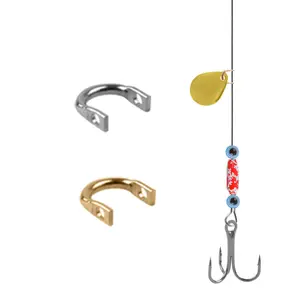 أداة صيد-Clevis-, من النحاس ، سهل الدوران ، لوازم صيد السمك ، متوفرة باللون الذهبي/الفضي