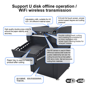 Machine de découpe et de pliage de carton A3 à double tête ZD500 PLUS, alimentation automatique, découpeuse de stickers 1000 pièces avec caméra CCD - Product Image 4